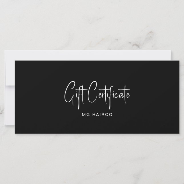Certificado de regalo II para clientes de salón (Anverso)
