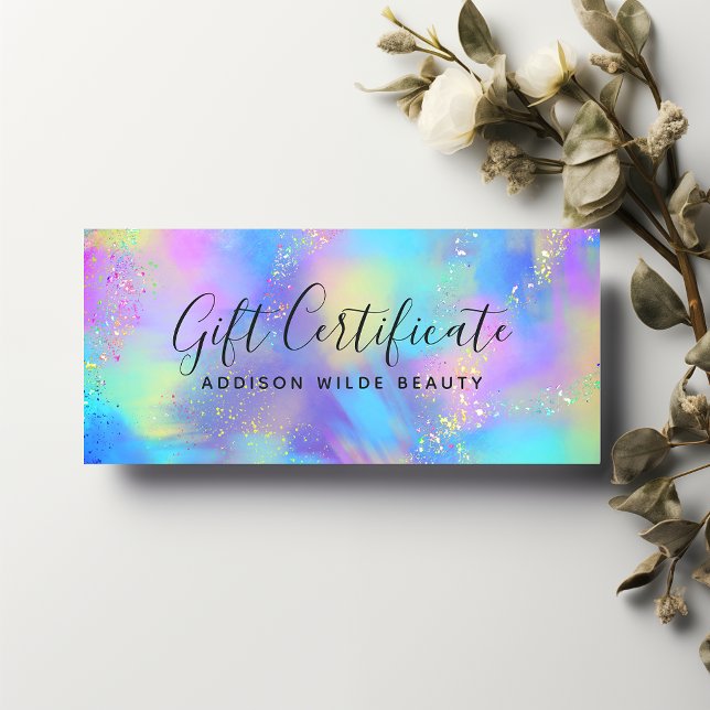 Certificado de regalo iridiscente de ópalo chic ho (Subido por el creador)