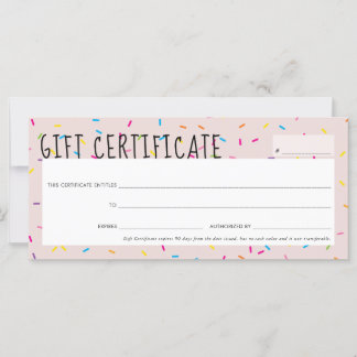 CERTIFICADO DE REGALO lindo fiesta de salpicaduras
