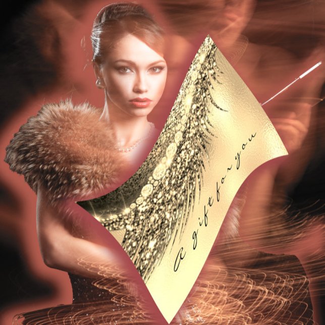 Certificado de regalo Maquillaje de belleza de oro (Gift Certificate Metallic Gold Lash Beauty Makeup)