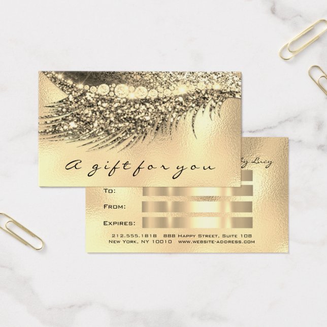 Certificado de regalo Maquillaje de oro metálico L (Oficina)