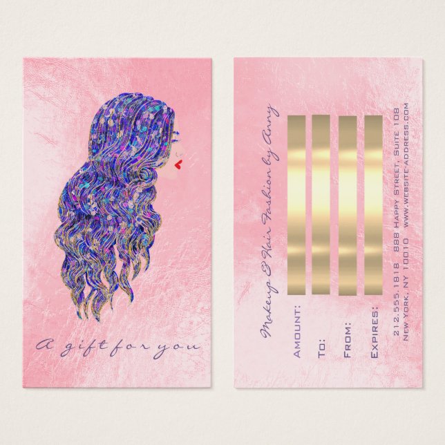 Certificado de regalo Maquillaje de peluquero de o (Anverso y reverso)