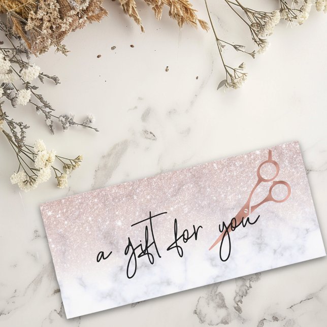 Certificado de regalo Marble Rosa de oro tijeras d (Subido por el creador)