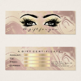 Certificado de regalo Mármol Oro azotes Maquillaje
