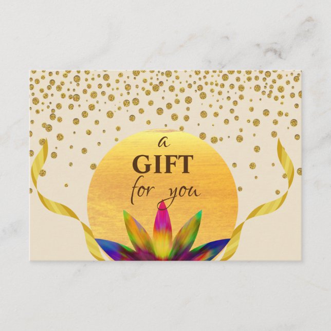 Certificado de regalo Medición de yoga de flores d (Anverso)