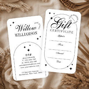 Certificado de Regalo Minimalista con Letra Vintag