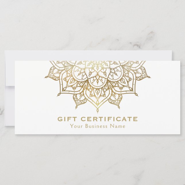 Certificado de Regalo Minimalista Moderno Blanco M (Anverso)