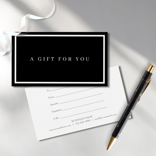 Certificado de regalo Minimalista moderno en blanc (Subido por el creador)