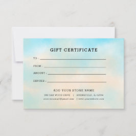Certificado de regalo minimalista para negocios co