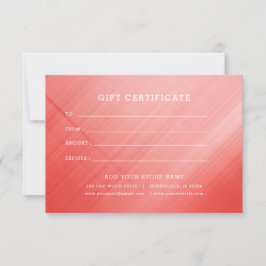 Certificado de regalo minimalista para negocios co