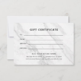 Certificado de regalo minimalista para negocios co