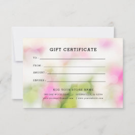 Certificado de regalo minimalista para negocios co