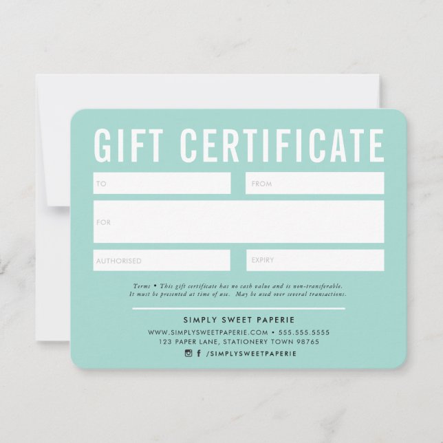 CERTIFICADO DE REGALO MOBILIARIO moderno de empres (Anverso)