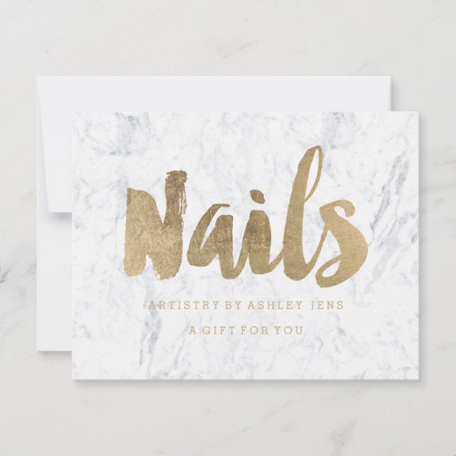 Certificado de regalo moda faux gold girita Nails  (Anverso)