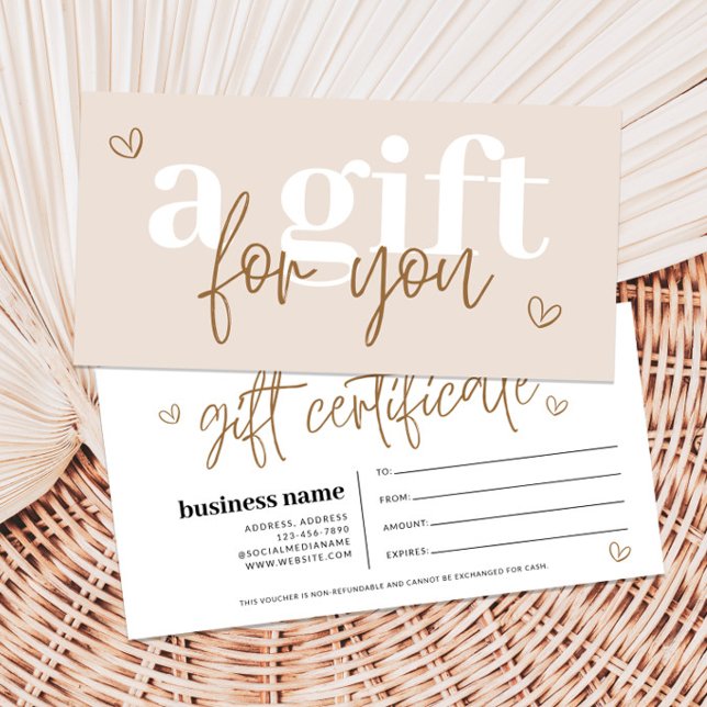 Certificado de regalo moderno boho (Boho Gift Certificate)