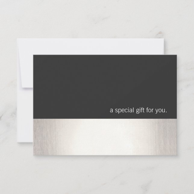 Certificado de regalo moderno Guay Faux Silver Str (Anverso)