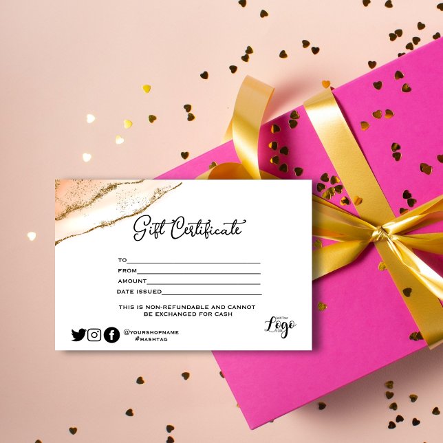 Certificado de regalo moderno minimalista con bril (Subido por el creador)