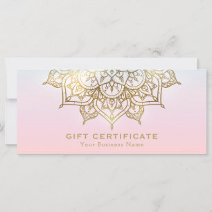 Certificado de Regalo Moderno Rosa Durazno Mandala