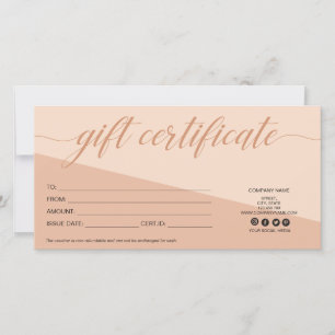 certificado de regalo moderno simple añadir logoti