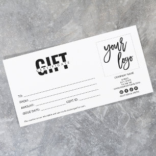 certificado de regalo moderno simple añadir logoti