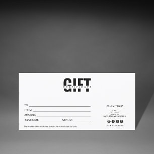 certificado de regalo moderno simple añadir logoti