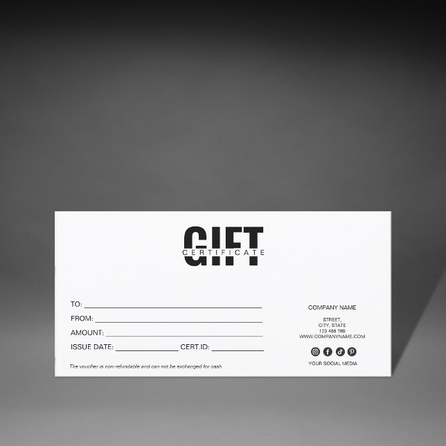 certificado de regalo moderno simple añadir logoti (Subido por el creador)