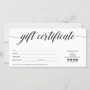 certificado de regalo moderno simple añadir logoti