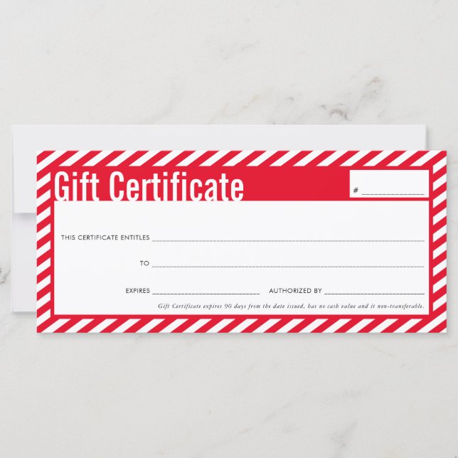 CERTIFICADO DE REGALO navidades modernos rayas roj (Anverso)