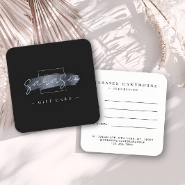 Certificado de regalo negro elegante de pincel de 