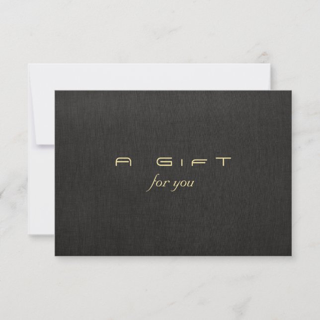 Certificado de regalo negro simple y elegante (Anverso)