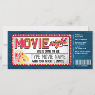 Certificado de regalo nocturno de película