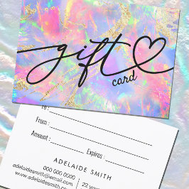 certificado de regalo opal de colores neones