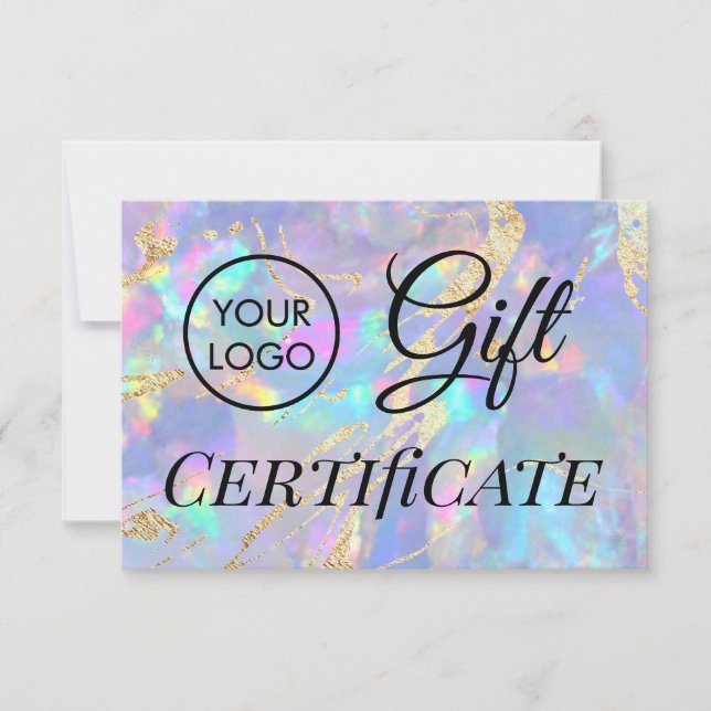 certificado de regalo opal de logotipo (Anverso)