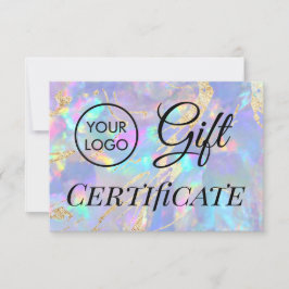 certificado de regalo opal de logotipo