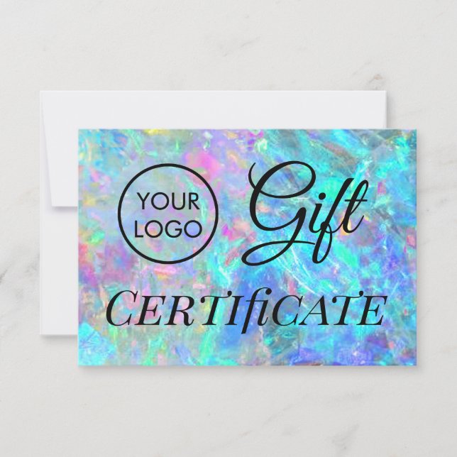certificado de regalo opal de su logotipo (Anverso)