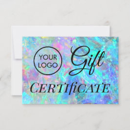 certificado de regalo opal de su logotipo