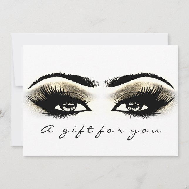 Certificado de regalo Oro Lash Blanco Maquillaje d (Anverso)