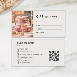 Certificado de regalo Panadería de pastelitos de p