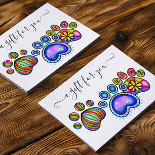 Certificado de regalo para aseo de patas de perro,