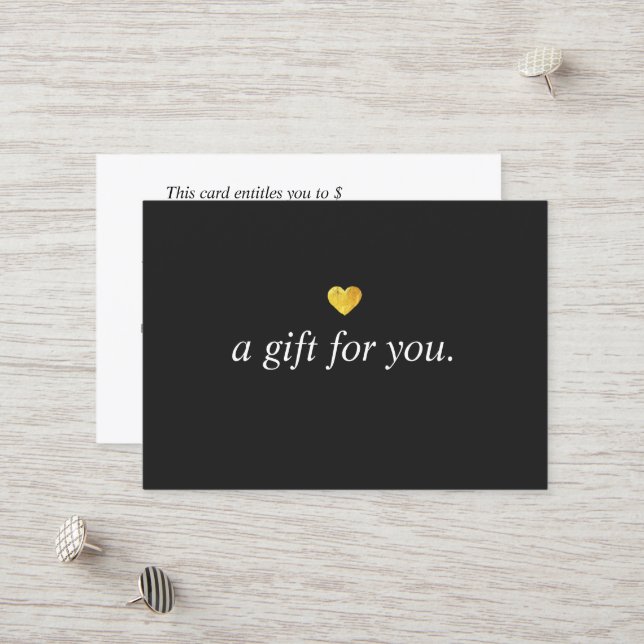 Certificado de regalo para clientes de Gold Heart  (Anverso/Reverso In Situ)