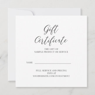 Certificado de regalo para cualquier servicio o pr