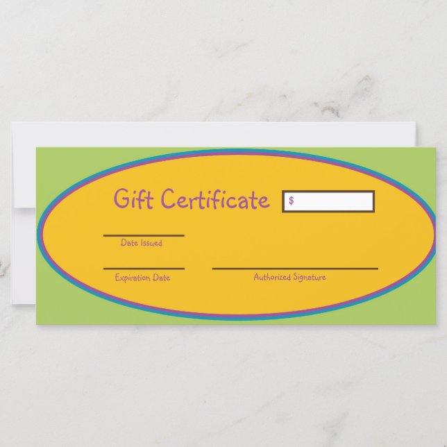 Certificado de regalo para cuidado de niños a mano (Anverso)