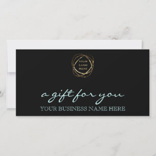 Certificado de regalo para el logotipo comercial d
