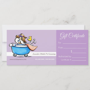 Certificado de regalo para el Mascota móvil Groome