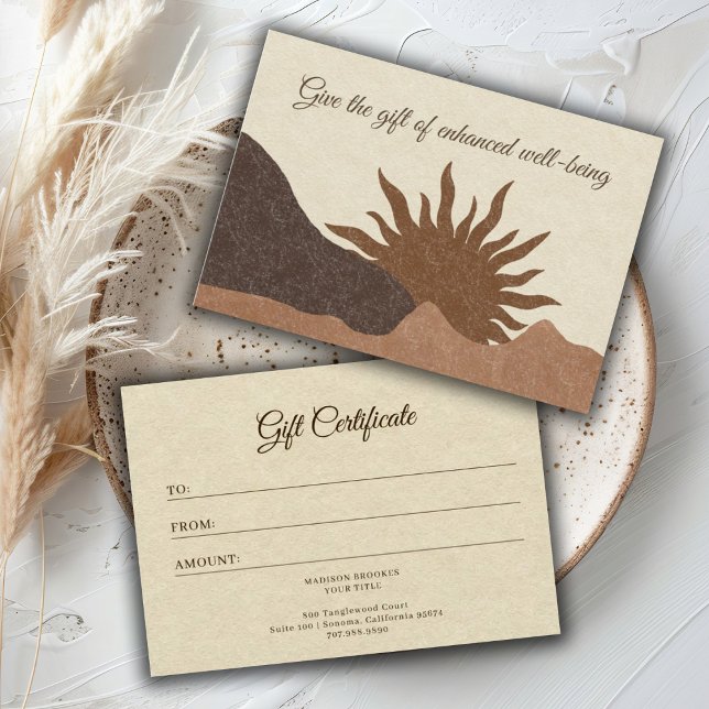 Certificado de regalo para empresas Boho Desert Su (Subido por el creador)
