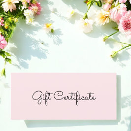 Certificado de regalo para empresas de belleza ros