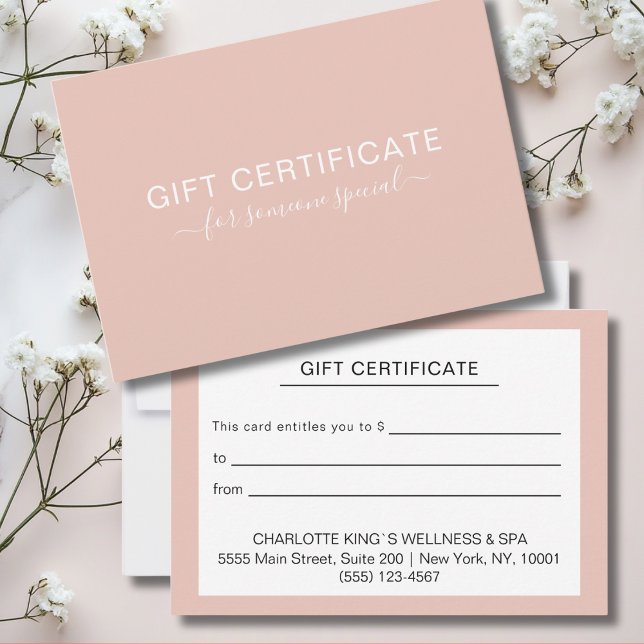 Certificado de regalo para empresas de Rubor suave (Subido por el creador)