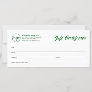 Certificado de regalo para empresas ecológicas con