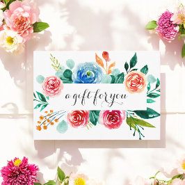 Certificado de regalo para empresas florales rojas