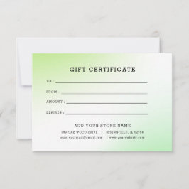 Certificado de regalo para empresas minimalistas c